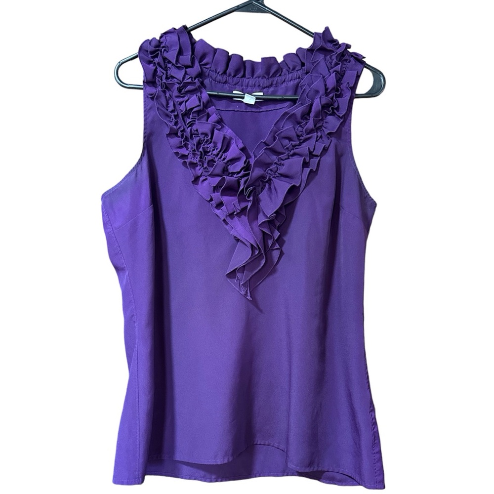 New York & Co. Purple ruffle blouse